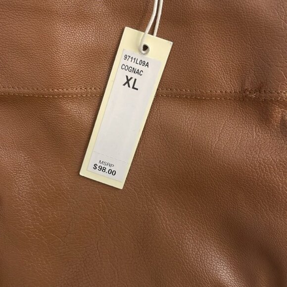 Ma studio brown fau leather leggings size L NWT - Picture 4 of 6